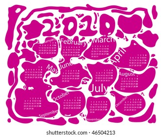 Artistic calendar for year 2010