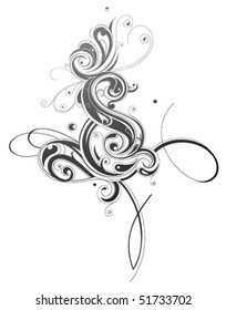 Artistic calligraphy swirls