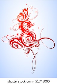 Artistic calligraphy swirls