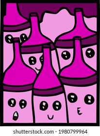 artistic Cartoon Sketch. minimalist hand painted illustrations for T - ShirT, wall decoration, postcard or brochure cover design