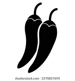 Artistic chilli silhouette for spice and culinary projects