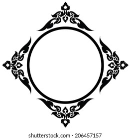  Artistic circle frame of Thai pattern vector 