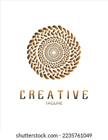 artistic circle with gold color
