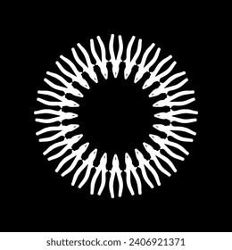 Die aus Pliers Silhouette-Komposition erschaffene künstlerische Circle-Form kann für Logo Gram, Dekoration, Ornate, Kunstillustration oder Grafikdesign-Element verwendet werden. Vektorgrafik