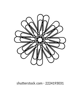 Künstliche Circle-Form aus Papier-Clip-Zusammensetzung für Dekoration, Ornat, Logo, Website, Kunstillustration oder Grafikdesign-Element. Vektorgrafik 
