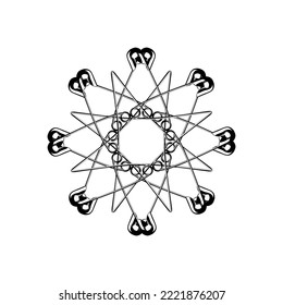 Artistic Circle Shape Made From Safety Pin Composition for Decoration, Ornate, Logo, Website, Art Illustration or Graphic Design Element. Vector Illustration 