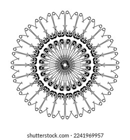 Forma de círculo artístico hecha a partir de la composición del pincel de seguridad para la decoración, la organización, el logotipo, el sitio web, la ilustración de arte o el elemento de diseño gráfico. Ilustración vectorial 
