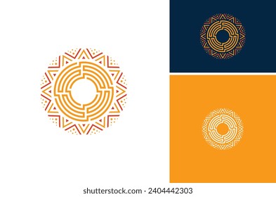 Artistic Circular Pattern for Moon Sun Star Solar Art Motif logo design