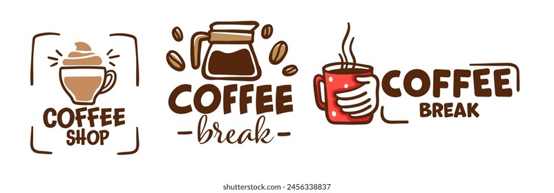 Artistic Coffee Logo Compilation vector