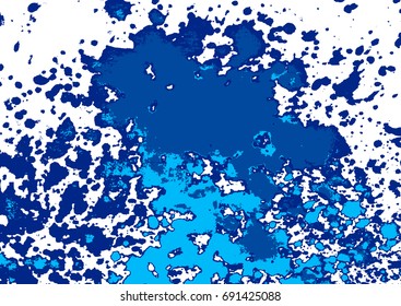 Artistic colorful acrylic paint splatter, blob on white background. Neon spray stains abstract background, vector illustration