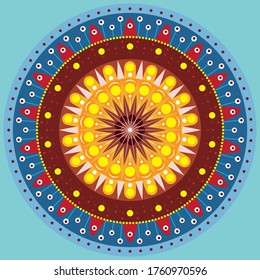 Artistic Colorful Circular harmonic design with basic shapes