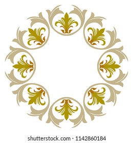 Artistic colorful garnished circle shape, ancient design style