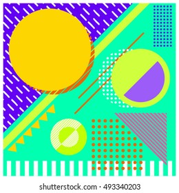 Artistic colorful geometric memphis style.  Vector illustration