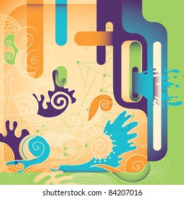 Artistic colorful illustration. Vector illustration.