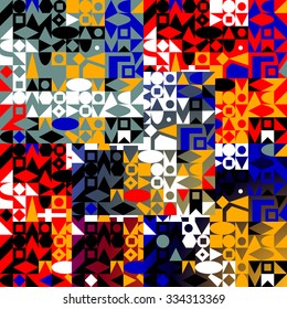 artistic colorful pattern of geometric shapes