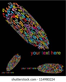 artistic colorful pencil, logo element