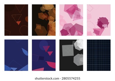 Artistic compilation of soft translucent geometric shapes layered patterns and delicate line work creating a refined aesthetic for modern branding or editorial design concepts.