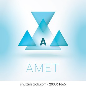 Artistic composition of blue triangles