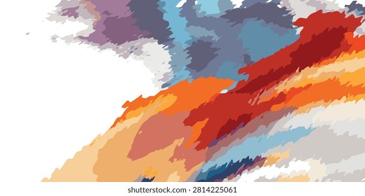 An artistic composition featuring dynamic brushstrokes with vivid warm and cool colors, evoking creativity and visual energy.