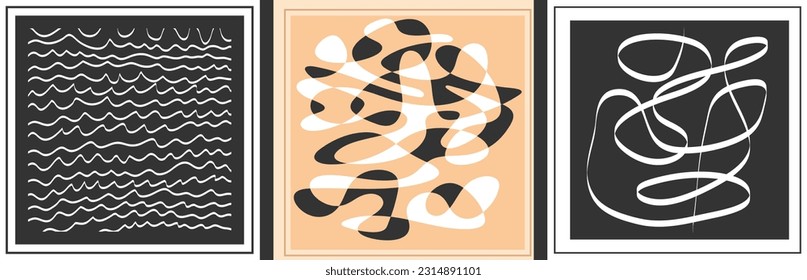 An artistic composition in a minimalist style for interior design. Hand-drawn illustration for prints, postcard design, posters and banners