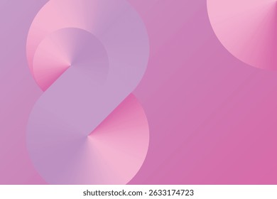 Artistic composition of spiral radial elements with light diffusion and gradient color blending on a pink backdrop