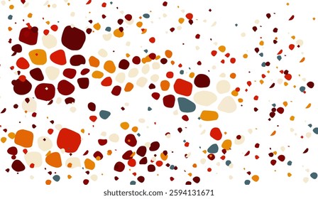 Artistic confetti explosion background with warm autumnal color palette offering festive yet soothing visuals, perfect for creative projects and design elements