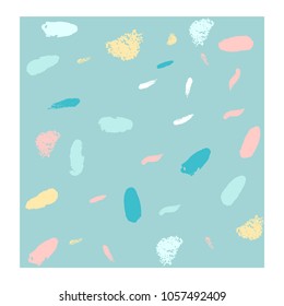 Artistic Confetti Pattern with simple hand drawn abstract textures. Creative unusual colorful background. Contemporary art. Vector