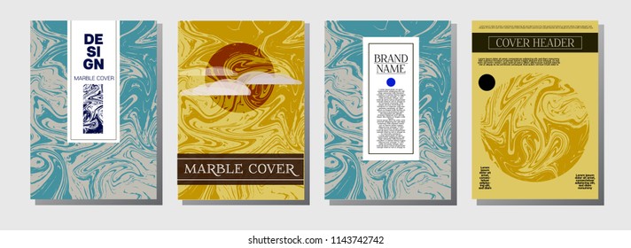 Artistic Cover Design. Cool Marble Texture Set