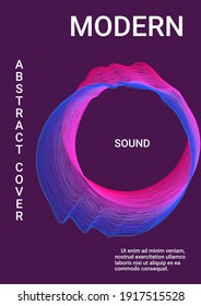 Diseño artístico de portada.  Colores de fluidos creativos.  Volante de sonido para crear una portada abstracta, banner, afiche, folleto de moda.