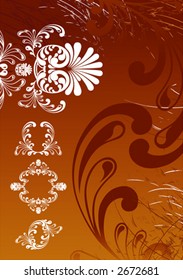 Artistic cover design, floral decoration on grunge background