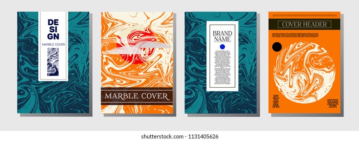 Artistic Cover Design. Funky Marble Texture Set. Modern Oil Paint Blue, Green, Yellow, Purple, Orange, Red Business Templates. Artistic Cover, Glamour Ebru Invitation Design, Marble Texture.