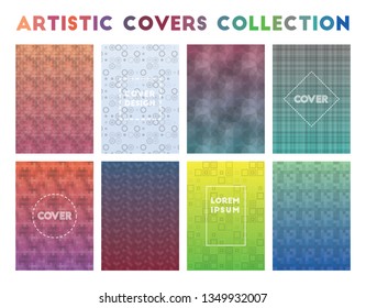 Artistic Covers Collection. Actual geometric patterns, beauteous vector illustrations.