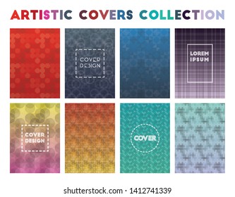 Artistic Covers Collection. Admirable geometric patterns, beautiful vector illustrations.