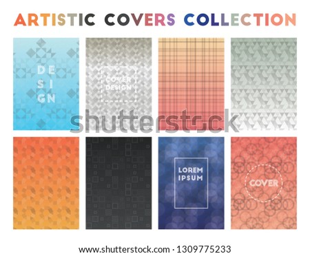 Artistic Covers Collection. Alluring geometric patterns, terrific vector illustration.