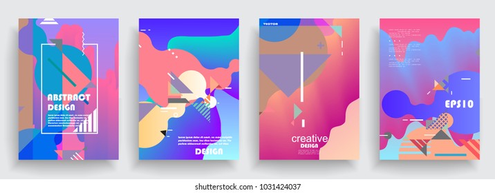 Artistic covers design. Creative colors backgrounds. Trendy futuristic design
