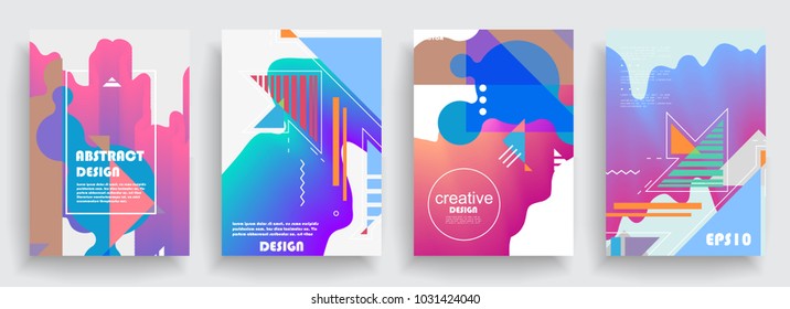 Artistic covers design. Creative colors backgrounds. Trendy futuristic design