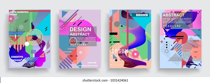 Artistic covers design. Creative colors backgrounds. Trendy futuristic design