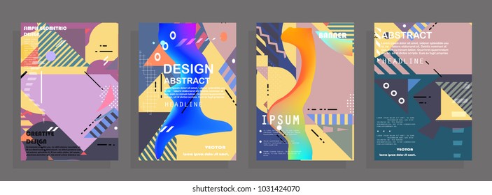 Artistic covers design. Creative colors backgrounds. Trendy futuristic design