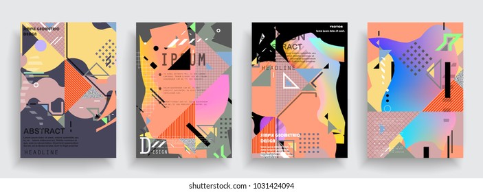 Artistic covers design. Creative colors backgrounds. Trendy futuristic design
