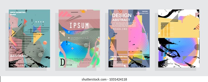 Artistic covers design. Creative colors backgrounds. Trendy futuristic design