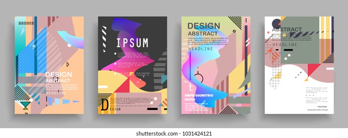 Artistic covers design. Creative colors backgrounds. Trendy futuristic design