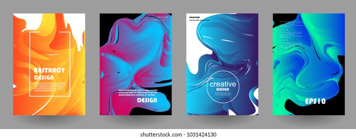 Artistic covers design. Creative colors backgrounds. Trendy futuristic design