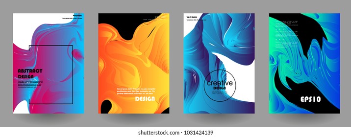 Artistic covers design. Creative colors backgrounds. Trendy futuristic design