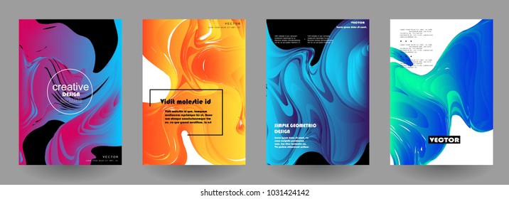 Artistic covers design. Creative colors backgrounds. Trendy futuristic design