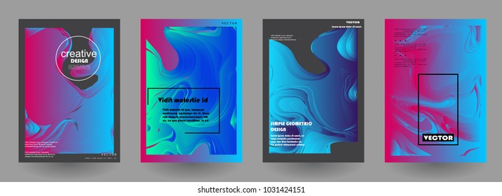 Artistic covers design. Creative colors backgrounds. Trendy futuristic design