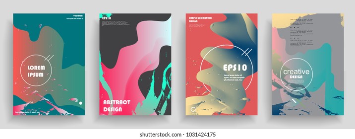Artistic covers design. Creative colors backgrounds. Trendy futuristic design