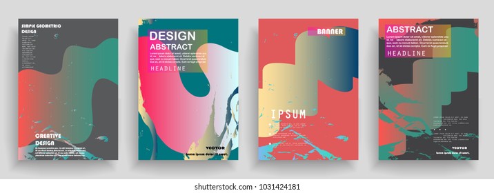 Artistic covers design. Creative colors backgrounds. Trendy futuristic design