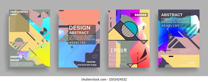 Artistic covers design. Creative colors backgrounds. Trendy futuristic design