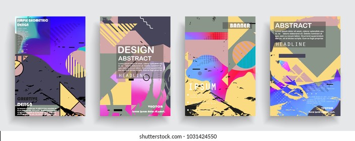 Artistic covers design. Creative colors backgrounds. Trendy futuristic design