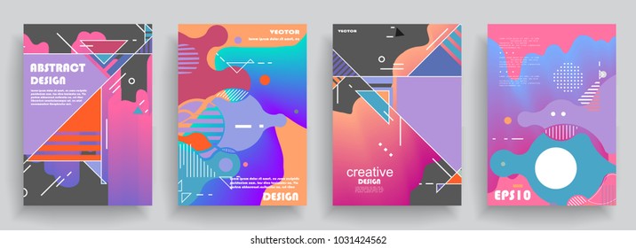 Artistic covers design. Creative colors backgrounds. Trendy futuristic design